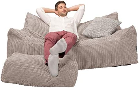 Lounge Pug Cloudsac 1200 Zitzak Bank Met Vezel Latex Vlokvulling Corduroy Mink