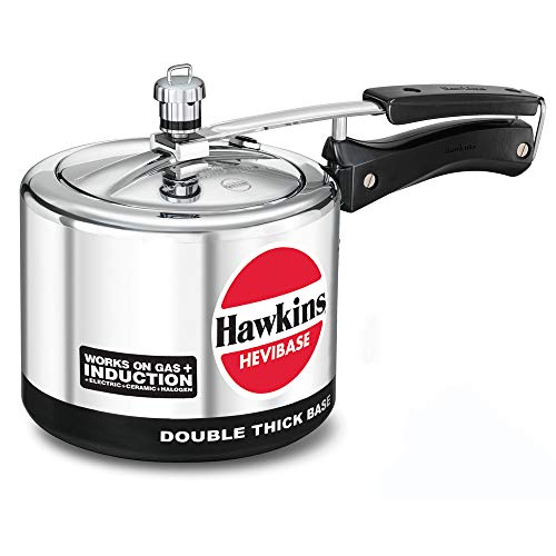 Hawkins Hevibase Induction Compatible Pressure Cooker, 3 Litre, Silver (IH30) Hawkins Hevibase Induction Compatible Pressure Cooker, 3 Litre, Silver (IH30)