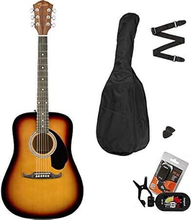 FENDER FA-125 SB DREADNOUGHT CHITARRA ACUSTICA COLOR SUNBURST CON BOLSA + CORREA + ACORDADOR DE CLIP