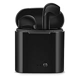 Bluetooth Headphones,bonsalay Wireless Headphones Stereo in-Ear Earpieces with 2 Wireless Built-in Mic Earphone and Charging Case for Most Smartphones-Black15