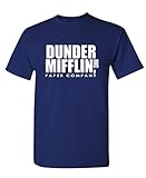 DUNDER MIFFLIN - office show paper company - Mens Cotton T-Shirt, L, Navy