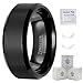 Mens Black Wedding Bands 8mm Tungsten Carbide Rings for Men Wedding Rings for Him Matte Finish Comfort Fit