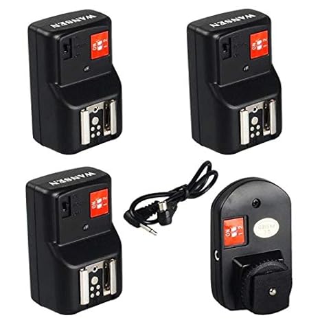 ALIKEEY Zubehör PT-04GY 4-Kanal-Wireless-Blitzauslöser + 3 Empfänger für Canon