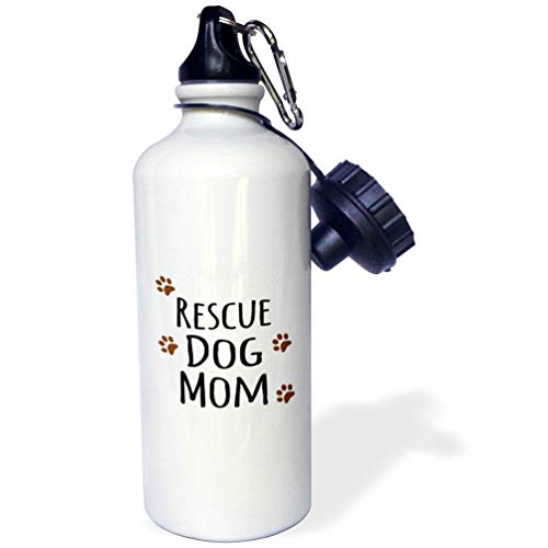 3dRose "Rescue Dog Mom-Doggie by breed-muddy brown paw prints-doggy lover-proud…