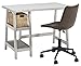 Signature Design by Ashley Mirimyn Farmhouse Home Office Small Desk with Basket, Antique White