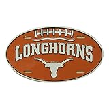Texas Longhorns Embossed Novelty Vanity Metal Oval License Plate Tag Sign - OV70021