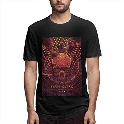 GalenCFlora Men's Boy's Biffy Clyro Cotton Casual T-Shirts Black