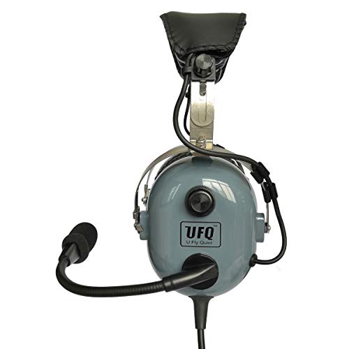 UFQ A28 Delux Gray Color Great ANR Aviation Headset Active Noise Reduction-Compare with Rugged Air RA950 BUT UFQ A28 with Mp3 Input Bose Grade Hi-Fi Sound for Music and Free with a Headset Bag