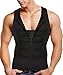 Wonderience Men Shapewear Slimming Body Shaper Compression Shirt Tank top with Zipper Underwear for Tummy Control（Black,2X-Large）