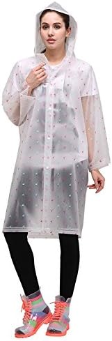 Rain Poncho for Women Men, Waterproof Windproof Raincoat with Hood, Reusable Lightweight Rain Coat for Outdoor Camping Hiking