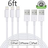 ONSON Lightning Cable,3Pack 6FT Lightning to USB Cable Charging Cord for iPhone 7/7 Plus,6/6S/6 Plus/6S Plus,5/5S/5C/SE,iPad,iPod Nano 7,iPod Touch (White)