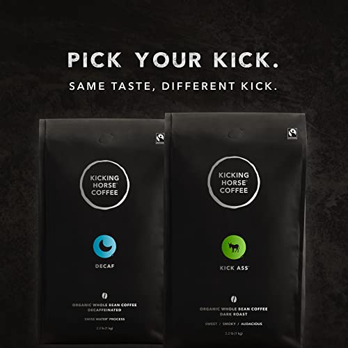 KICKING HORSE COFFEE, SWISS WATER PROCESS, WHOLE BEAN, 2.2 POUND – ORGANIC WHOLE BEAN COFFEE DECAFFEINATED