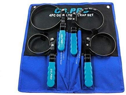 US PRO Swivel Oil Filter Strap Removal Wrench Set 4 Piece 3099, Blue - Image 4