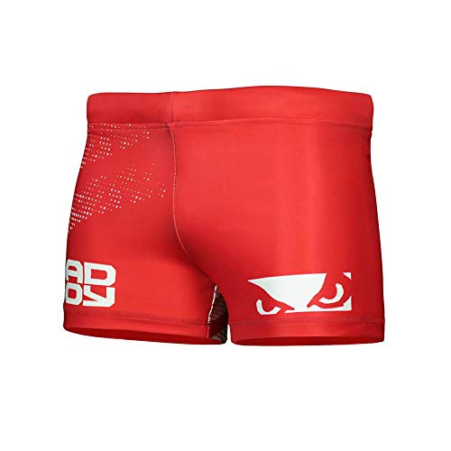 Bad Boy Classic Polyester Competition MMA Mixed Martial Arts Vale Tudo Shorts Red/White - X-Large