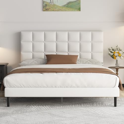 Yocreat Polsterbett 140x200cm Doppelbett, Bett 140x200, Einfache Montage