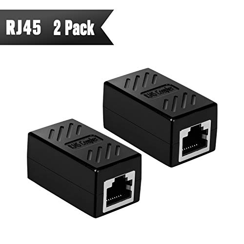 RJ45 Coupler 2 Pack - CableGeeker Ethernet Cable Extender Adapter Female to Female (for Cat7, Cat6, Cat5e) Internet LAN Cable Extension