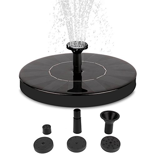 instecho Solar Fountain Pump, Free Standing 1.4W Bird Bath Fountain Pump for Garden and Patio (2)
