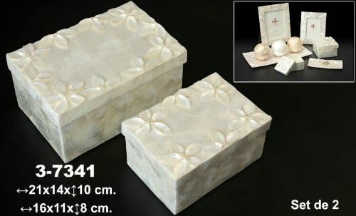 DONREGALOWEB Set de 2 Cajas rectangulares de nácar: Amazon.es: Hogar