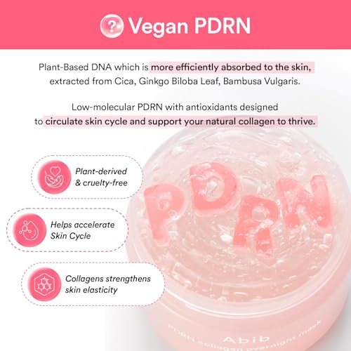 Abib PDRN Collagen Overnight Mask Firming Jelly 2.7 fl oz | Korean Overnight Sleeping Cream Mask Moisturizer for Glass Skin Slugging Niacinamide Centella Peptides (Vegan PDRN/Firming Jelly)