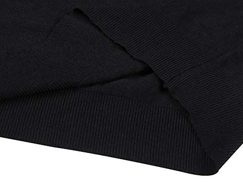 Mens Lightweight Long Sleeve Turtleneck Top Pullover Slim Fit Thermal Sweater Black L