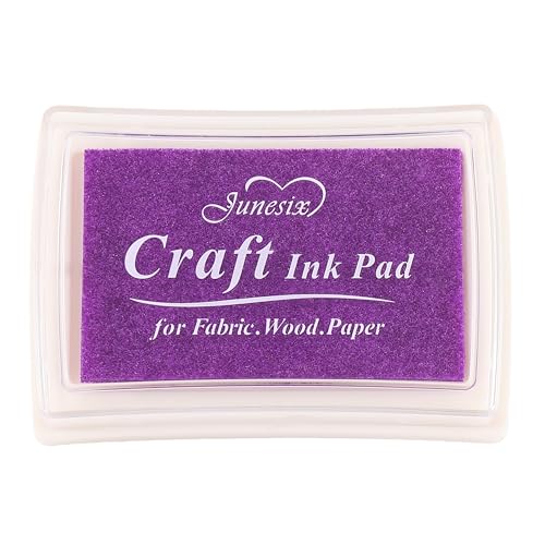 YPSelected Craft Stamp Ink Pad for Paper Wood Fabric 15 Colors Available for Rubber Stamps (Purple)