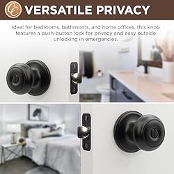 Copper Creek Matte Black Door Knobs - Round