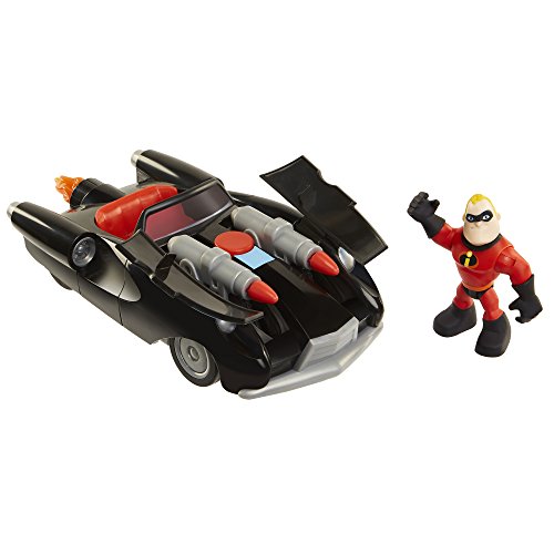 The Incredibles 2 Incredibile Car & Mr. Incredible Action Figure 2-Piece Set, Black Car and Red Mr. Incredible Figure, Medium
