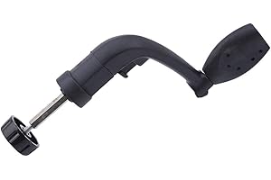 Zenarao Fishing Reel Handle, Plastic, Black, Modern, Ergonomic, Textured Grip, Spinning Reel Handle Replacement Parts