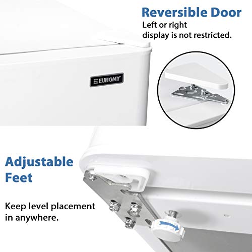 Euhomy Mini Fridge with Freezer, 3.2 Cu.Ft Mini refrigerator with