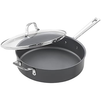 Emeril Lagasse 62928 Dishwasher safe Nonstick Hard Anodized Covered Deep Saute Pan, 5-Quart ,Gray