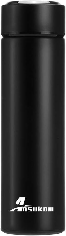 Intelligent Temperature Display Vacuum Insulated Water Bottle - Stainless steel Leak Proof Hot Coffee Thermos - Portable Travel Mug - Keep Cold 12H Keep Warm 24H - Business Gift Cup 16OZ