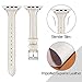 MARGE PLUS Compatible with Apple Watch Band 45mm 44mm 42mm Women, Slim Genuine Leather Watch Strap Replacement for iWatch Series 7 6 5 4 3 2 1 SE, (White Band paired with Sliver Adapter)