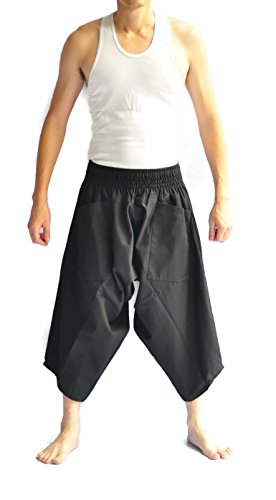 Siam Trendy Men's Japanese Style Pants One Size All Black (All Black)