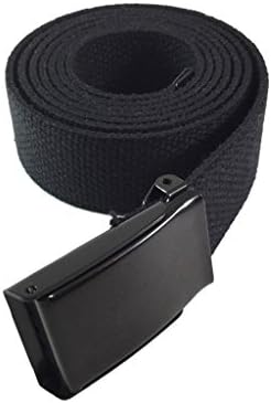 EDNA Military Web Belt with Black Flip Type Buckle 60"