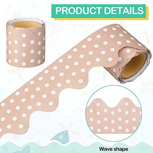 6 Rolls Scalloped Bulletin Board Borders with Round Dots Mixed 6 Colors