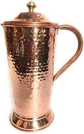 Panchal Creation Indian Traditional New Hammered Pure Copper Water Jug Health Benefits 1400 ML PC-34
