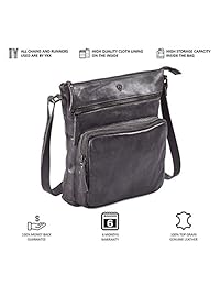 COCHOA Crossbody Real Leather Triple Zip Bag, monedero, bolsa de viaje para mujer
