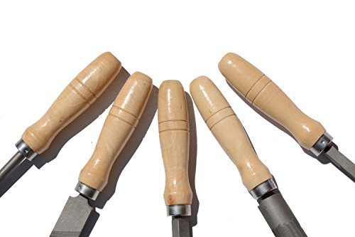 Wooden File Handle with strong metal collars For 8.5''-15'' File (5 pack) (Large)