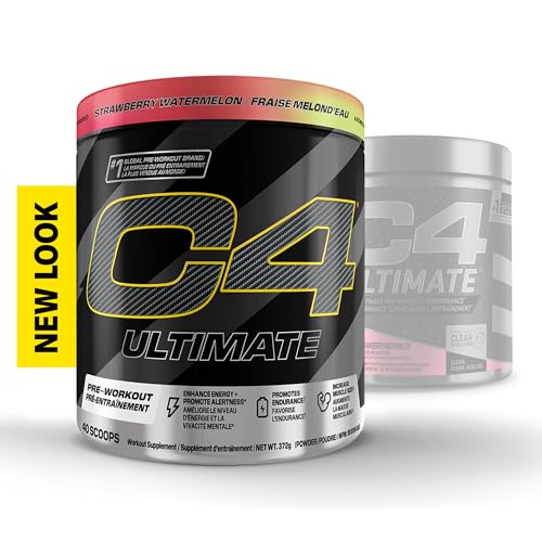 Cellucor C4 Ultimate Pre Workout Powder - Sugar Free Preworkout Energy with 300mg Caffeine and Creatine for Men & Women - Strawberry Watermelon, 20 Servings