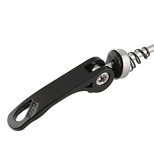 Juscycling Road Mountain Bicycle MTB Wheel Hub Front and Rear QR Quick Release Skewers Clip Lever Axle 145/185mm, Pair, Multiple Color Options (Black)