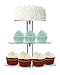 Utenlid Acrylic 3-Tier Round Stacked Party Cupcake Stand with Stable Screw-On Pillars - Tiered Cupcake Stand/Cupcake Tower