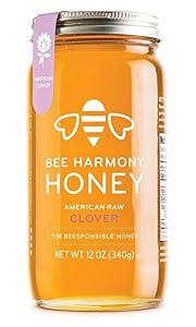 Image of BEE HARMONY, HONEY, RAW, AMER CLOVER, Pack of 6, Size 12 OZ - No Artificial Ingredients Kosher