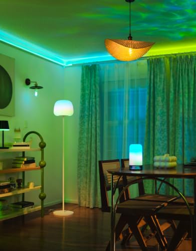 Govee Lantern Floor Lamp, Halo Gradient RGBIC Smart Corner Lamp for Bedroom | Luminblend+, 1000K-10000K, Matter Compatible, 100+ Scene Modes, Music Sync, 1400lm, Modern Floor Lamps for Living Room, White