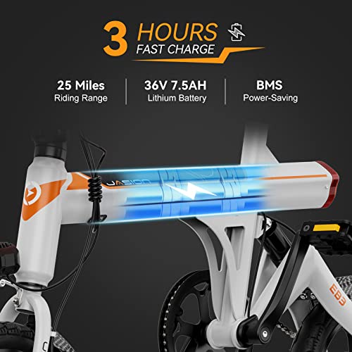 Jasion EB5 Plus Electric Bike, 480 WH Removeable Battery, 750W Peak Motor Electric Mountain Bike, 20MPH Ebike for Adults with Front Fork Suspension