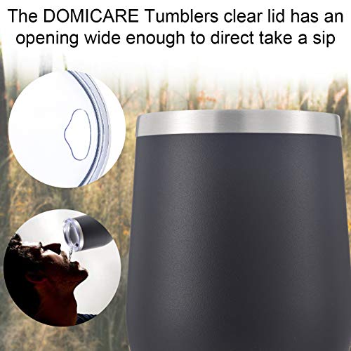 4 DOMICARE+Insulated+Tumbler+Glasses+Black