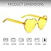 GIFIORE Heart Sunglasses for Women Cute Rimless Heart Shaped Sun Glasses Candy Color Shades (Yellow)