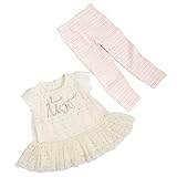 Mud Pie Toddler Girls' Birthday 2 Piece Set, Light Pink Stripe, 2T