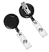 Retractable Badge Holder ID Card Holder Reel with Swivel-Back Alligator Clip Black Pack of 5