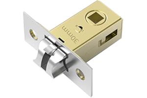 Qrity 30mm Tubular Latch, Forked Mortice Latch, Mute Door Sprung Latch, with Stainless Steel Panel for Internal Doors, Lever Door Handles