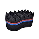 Generic New Pyramid Design Double Side Two in One Magic Twist Hair Sponge Afro Braid Style Coils Sponge Brush